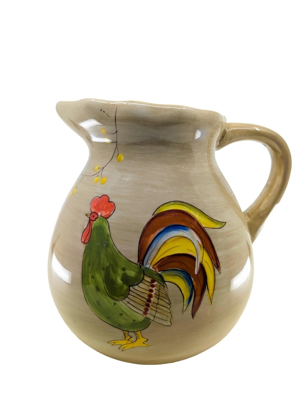 Vintage Laurie Gates Somerset Rooster Ceramic Pitcher